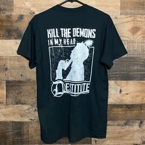 Destitute Kill The Demons In My Head Double Sided T-Shirt Size Medium Rare
